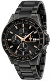 Maserati SFIDA Chronograph Black Dial Black Steel Strap Watch For Men - R8873640011 Authentic Buy Shop Now