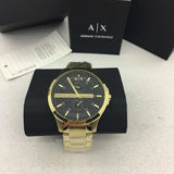 Armani Exchange Hampton Chronograph Black Dial Gold Steel Strap Watch For Men - AX2122 Authentic Buy Shop Now