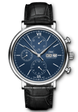 IWC Portofino Chronograph Blue Dial Black Leather Strap Watch for Men - IW391023 Authentic Buy Shop Now