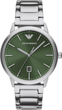 Emporio Armani Claudio Green Dial Silver Steel Strap Watch for Men - AR11575 Authentic Buy Shop Now