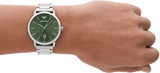 Emporio Armani Claudio Green Dial Silver Steel Strap Watch for Men - AR11575 Authentic Buy Shop Now