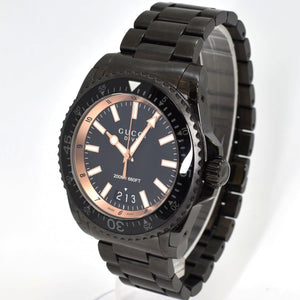 Gucci Dive Quartz Black Dial Black Steel Strap Watch For Men - YA136213 Authentic Buy Shop Now