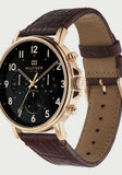 Tommy Hilfiger Daniel Black Dial Brown Leather Strap Watch for Men - 1710379 Authentic Buy Shop Now