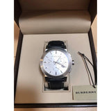 Burberry The City Chronograph White Dial Black Leather Strap Watch for Men - BU9355 Authentic Buy Shop Now