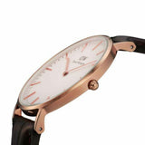 Daniel Wellington Classic York White Dial Brown Leather Strap Watch For Women - DW00100038 Authentic Buy Shop Now