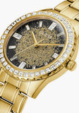 Guess Night Life Diamonds Black Dial Gold Steel Strap Watch for Women - GW0405L2 Authentic Buy Shop Now