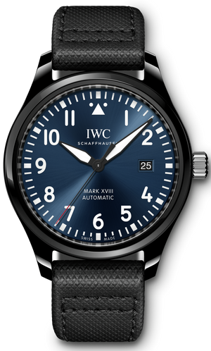 IWC Pilot’s Watch Mark XVIII Edition “Laureus Sport for Good Foundation" Blue Dial Black Nylon Strap Watch for Men - IW324703 Authentic Buy Shop Now
