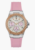 Guess Zena Quartz White Dial Pink Rubber Strap Watch For Women - W1094L4 Authentic Buy Shop Now