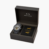 Armani Exchange Outerbanks Chronograph Grey Dial Grey Silicone Strap Watch For Men - AX7123 Authentic Buy Shop Now