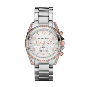 Michael Kors Blair Chronograph Silver Dial Silver Steel Strap Watch for Women - MK5459 Authentic Buy Shop Now