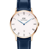 Daniel Wellington Dapper Somerset White Dial Blue Leather Strap Watch For Men - DW00100193 Authentic Buy Shop Now