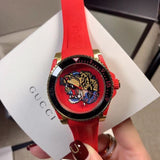 Gucci Dive Quartz Red Dial Red Rubber Strap Watch For Men - YA136315 Authentic Buy Shop Now