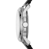 Fossil Grant Skeleton White Dial Black Leather Strap Watch for Men - ME3053 Authentic Buy Shop Now