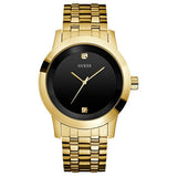 Guess Classic Diamonds Black Dial Gold Steel Strap Watch for Men - W0416G2 Authentic Buy Shop Now
