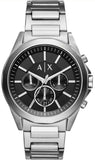 Armani Exchange Drexler Chronograph Black Dial Silver Steel Strap Watch for Men - AX2600 Authentic Buy Shop Now