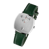 Gucci Grip Silver Dial Green Leather Strap Unisex Watch - YA157412 Authentic Buy Shop Now