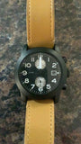 Marc Jacobs Larry Chronograph Black Dial Brown Leather Strap Watch for Men - MBM5053 Authentic Buy Shop Now