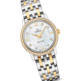 Omega De Ville Prestige Quartz Diamonds Mother of Pearl Dial Two Tone Steel Strap Watch for Women - 424.25.27.60.55.001 Authentic Buy Shop Now