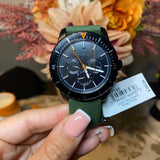 Michael Kors Cunningham Chronograph Black Dial Green Rubber Strap Watch For Men - MK7165 Authentic Buy Shop Now