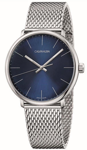 Calvin Klein High Noon Quartz Blue Dial Silver Mesh Bracelet Watch for Men - K8M2112N Authentic Buy Shop Now