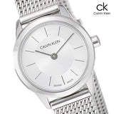 Calvin Klein Minimal White Dial Silver Mesh Bracelet Watch for Women - K3M23126 Authentic Buy Shop Now