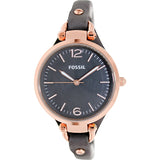 Fossil Georgia Smoke Grey Dial Grey Leather Strap Watch for Women - ES3077 Authentic Buy Shop Now