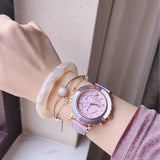 Swarovski Octea Lux Chrono Pink Dial Pink Leather Strap Watch for Women - 5452501 Authentic Buy Shop Now