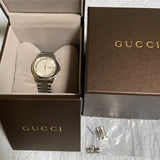 Gucci G Timeless Silver Dial Silver Steel Strap Watch For Men - YA126401 Authentic Buy Shop Now