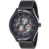 Tommy Hilfiger Spencer Skeleton Black Dial Black Mesh Bracelet Watch for Men - 1791644 Authentic Buy Shop Now