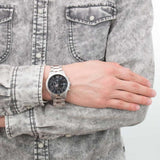 Guess Atlas Chronograph Black Dial Silver Steel Strap Watch For Men - W0668G3 Authentic Buy Shop Now