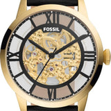 Fossil Townsman Automatic Skeleton Black Dial Black Leather Strap Watch for Men - ME3210 Authentic Buy Shop Now