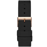 Guess Solar 40mm Black & Rose Gold Dial Black Rubber Strap Watch For Women - W1135L4 Authentic Buy Shop Now
