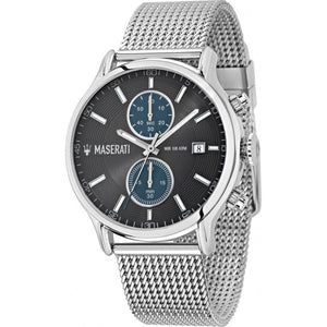Maserati Epoca 42mm Black Dial Steel Silver Mesh Bracelet Watch For Men - R8873618003 Authentic Buy Shop Now