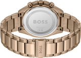 Hugo Boss Classic Chronograph Green Dial Beige Gold Steel Strap Watch For Men - 1514019 Authentic Buy Shop Now