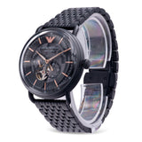 Emporio Armani Automatic Multifunction Black Dial Black Mesh Bracelet Watch For Men - AR60025 Authentic Buy Shop Now