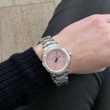 Versace Hellenyium Pink Dial Silver Steel Strap Watch for Women - V12010015 Authentic Buy Shop Now