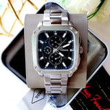 Fossil Inscription Multifunction Black Dial Silver Steel Strap Watch for Men - BQ2655 Authentic Buy Shop Now