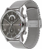 Tommy Hilfiger Kane Black Dial Silver Mesh Bracelet Watch for Men - 1710402 Authentic Buy Shop Now