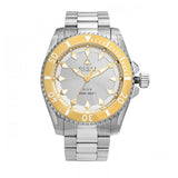 Gucci Dive Automatic 18K Gold Silver Dial Silver Steel Strap Watch for Men - YA136357 Authentic Buy Shop Now