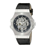 Maserati Potenza Automatic Black Dial Black Leather Strap Watch For Men - R8821108001 Authentic Buy Shop Now