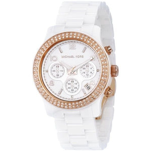 Michael Kors Ceramic White Dial White Steel Strap Watch for Women - MK5269 Authentic Buy Shop Now