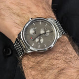 Tommy Hilfiger Brad Chronograph Quartz Grey Dial Silver Steel Strap Watch For Men - 1710385 Authentic Buy Shop Now