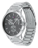 Tommy Hilfiger Brad Chronograph Quartz Grey Dial Silver Steel Strap Watch For Men - 1710385 Authentic Buy Shop Now
