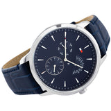 Tommy Hilfiger Brad Chronograph Quartz Blue Dial Blue Leather Strap Watch For Men - 1710387 Authentic Buy Shop Now