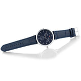 Tommy Hilfiger Brad Chronograph Quartz Blue Dial Blue Leather Strap Watch For Men - 1710387 Authentic Buy Shop Now