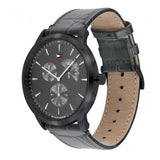Tommy Hilfiger Brad Chronograph Quartz Grey Dial Grey Leather Strap Watch For Men - 1710388 Authentic Buy Shop Now