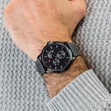 Tommy Hilfiger Brad Chronograph Quartz Grey Dial Grey Leather Strap Watch For Men - 1710388 Authentic Buy Shop Now