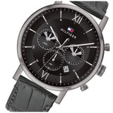 Tommy Hilfiger Evan Black Dial Black Leather Strap Watch for Men - 1710395 Authentic Buy Shop Now