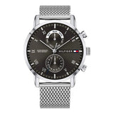 Tommy Hilfiger Kane Black Dial Silver Mesh Bracelet Watch for Men - 1710402 Authentic Buy Shop Now
