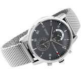 Tommy Hilfiger Kane Black Dial Silver Mesh Bracelet Watch for Men - 1710402 Authentic Buy Shop Now